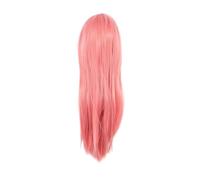 Okeeyseda Peluca de Cosplay Recta Larga de 80 Cm Pelucas Resistentes Al Multicolor (Rosa)