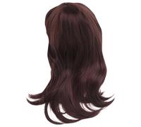 Okeeyseda Pelucas de Pelo de Las Mujeres Fiesta Diario Para Señoras Natural Marrón Oscuro Lateral de Despedida Sintético Ninguna Pelucas de Encaje Con Flequillo