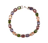 Okeeyseda Pulsera Brazalete vinculado Cadena de Zirconia cubica Regalo de Mujer de Moda para Nupcial, 18CM