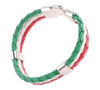 Okeeyseda Pulsera de joyeria, Brazalete de Bandera, de aleacion de, para Hombres Mujeres, Verde Rojo, (Anchura 14 mm, Longitud 21,5 cm)