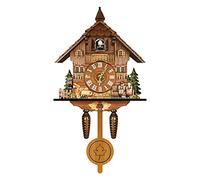 Okeeyseda Reloj Cucú Reloj de Pared para Sala de Estar Despertador de de Bosque de Estilo Retro Reloj de Pared Decoraciones Infantiles Alarma de Casa