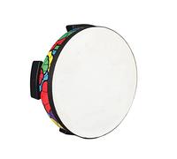 Okeeyseda Tambor de Aplique de Piel de Oveja Pandereta Instrumento de PercusióN de Mano Regalo Musical para NiñOs Juguete Educativo para NiñOs