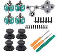 Okeeyseda Tapa del MóDulo del Sensor de Palitos de Pulgar AnalóGico 3D con Almohadillas D BotóN R/L Kit de ReparacióN de Destornillador T6 T8 para Controlador