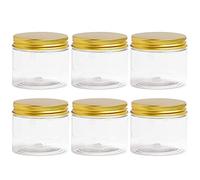 Okeeyseda Tarro de PláStico de 6 Piezas con Tapa, Tarro Transparente con Tapa, Tarro de PláStico, Recipiente de Almacenamiento de CosméTicos, Tarro de Almacenamiento de