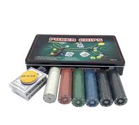 oker Chipset - Fichas de banquero con cartas y mantel | de juego, 21