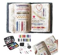 OKESYO 2026 New Embroidery Stitch Book - Juego de bordado para adultos, libro de bordado para principiantes, regalo para manualidades, tejer, tejer (3 páginas de tela de ejercicio)