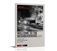 OKFPLM Boston Manor - Póster de estilo retro con texto en inglés "Welcome to The Neighbourhood" (50 x 75 cm), diseño de cuadro