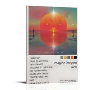 OKFPLM Loom Album Imagine Dragons- Póster de estilo retro para pared, impresión asiática vintage para decoración de dormitorio y sala de estar, 60 x 90 cm, estilo marco