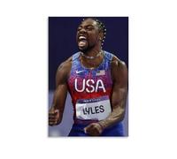 OKFPLM Póster de estilo retro de Noah Lyles, arte de pared, impresión asiática vintage para decoración de dormitorio y sala de estar, 40 x 60 cm, estilo sin marco