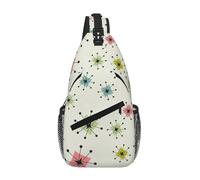 OKFSTY Atomic Stars - Bolsa de pecho con estampado retro de estrellas en diagonal, bonitas impresiones adecuadas para hombres, senderismo, viajes diarios y viajes largos, Black, Talla única