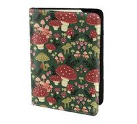 OKFSTY Bright Mushrooms - Funda para pasaporte de viaje con impresión artística de piel de vacuno personalizada de 5.5 pulgadas, Black, Talla única