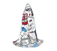 OKFSTY Capa con capucha con estampado de Londres para adolescentes, capa con capucha de Halloween para adolescentes, adecuada para fiestas temáticas, cómic con
