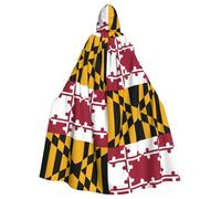 OKFSTY Capa de disfraz de la bandera del estado de Maryland, capa con capucha para adultos, para uso gótico medieval renacentista