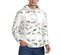 OKFSTY Different Types Of Lizard - Sudadera con capucha para hombre, forro polar de alta calidad con capucha ajustable, sudadera con capucha de forro polar pesado, Negro, XL