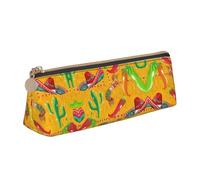 OKFSTY Estuche escolar con sombrero de cactus y chile, estético, con diseño triangular, para niños, para pinceles, lápices, White, Talla única, Organizador de bolsas