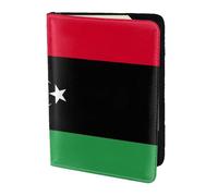 OKFSTY Funda para pasaporte con estampado de bandera de Libia, de piel de vaca, funda para pasaporte de viaje, 5.5 pulgadas, Black, Talla única