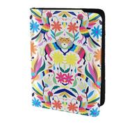 OKFSTY Funda para pasaporte de viaje con estampado de animales otomíes mexicanos de 14 cm, Black, Talla única
