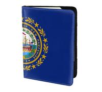 OKFSTY Funda para pasaporte de viaje con estampado de bandera del estado de New Hampshire, de cuero vacuno personalizado, funda para pasaporte de viaje, 5.5 pulgadas, Black, Talla única