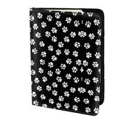 OKFSTY Funda para pasaporte de viaje con estampado de huellas de patas, de piel de vaca, de 5.5 pulgadas, Black, Talla única