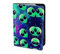 OKFSTY Green Aliens - Funda para pasaporte de viaje con estampado de alienígenas personalizados, de cuero vacuno, funda para pasaporte de viaje, 5.5 pulgadas, Black, Talla única