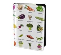 OKFSTY Introducción de varias verduras con impresión de moda para pasaporte, funda de pasaporte de viaje de 5.5 pulgadas, Black, Talla única