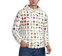 OKFSTY Introduction Of Vegetables - Sudadera con capucha de sherpa para hombre, forro polar de alta calidad con capucha ajustable, sudadera con capucha de forro polar pesado, Negro, M