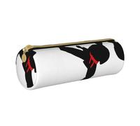 OKFSTY Karate Boy Vector - Estuche para lápices de color con cinturón intercambiable, suministros de papelería escolar, organizador de bolígrafos, bonita bolsa para lápices para estudiantes, White