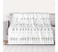 OKFSTY Manta gruesa lavable de doble cara con lenguaje de signos del alfabeto, manta cálida de felpa para sofá, cama, 60 x 80 pulgadas