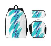 OKFSTY Mochilas con diseño de copa de los 90 con lonchera y estuche para sesiones de estudio en la biblioteca, Black, Talla única, Organizador de bolsas