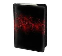 OKFSTY Soporte para pasaporte con estampado de explosión roja y negra, de piel de vaca, personalizable, para viaje, 5.5 pulgadas, Black, Talla única