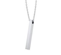 OKGD Vertical Bar Necklaces for Men, Layering Stainless Steel Geometric Pendant, Layered Wheat Rope Cuban Chain, Boy Collar-PN-1331S