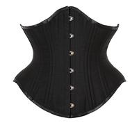 OKGD Women Corset Tops Bustiers Underbust Lace Up Corsets Short Corselet 20 Steel Boned Waist Trainer 32-35 cm High Strong Shapewear-Black,XL