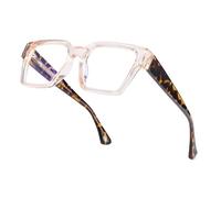 OKH Gafas TR90 con Filtro de Luz Azul para Hombres y Mujeres, Sin Receta, para Videojuegos, Ordenadores, Antifatiga Visual y Protección UV (Champán + Carey)