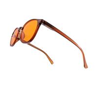 OKH profesionales gafas bloqueo luz azul redondas retro para gamers juegos, antifatiga antirreflejos anti-UV y fatiga visual (marrón)