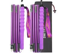 OKHEALING Bastones de senderismo de fibra de carbono de alta resistencia, 2 piezas, se pliegan en 5 secciones, ligeros y fuertes, protegen las articulaciones, adecuados para senderismo, senderismo y