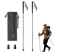 OKHEALING - Bastones de senderismo ultraligeros, plegables, juego de 2, fibra de carbono ultraligera, bastones de sendero con mango que absorbe la humedad, con bolsa de almacenamiento (130 cm)