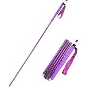 OKHEALING Bastones de trekking de fibra de carbono de alta resistencia, 1 par, plegables en 5 secciones, ligeros y resistentes, adecuados para senderismo, senderismo y montañismo (morado, -120)