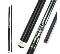 OKHEALING Taco de billar con punta de resina de carbono, virola fenólica negra T700 de fibra de carbono de 58 pulgadas, Uniloc, 3 accesorios de billar, 1/2 junta, hecha a mano, recta, para 8 bolas/9