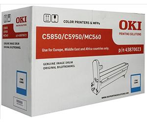 Oki - Cyan Image Drum for c5850/5950 - Tambor de Impresora (Laser, mc560, mc560dn, c5850, c560n, c560dn, c5750dn, Negro, Cian)