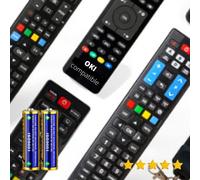 Oki - Mando A Distancia TELEVISIÓN Oki + Pilas - Mando TELEVISOR Oki Mando A Distancia para Oki TV - Compatible Todas Las Funciones Oki