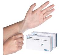 OKIAAS Guantes desechables, talla M, 200 unidades, sin polvo, transparentes, vinilo, para limpieza, preparación de alimentos, investigación