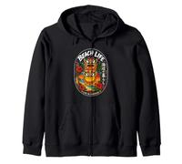 Okinawa Beach Kawaii Shisa Guardian Lions japonés Kanji Sudadera con Capucha