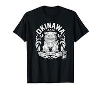 Okinawa Japón Guardian Shisa Lion Retro Hanko Kanji Souvenir Camiseta