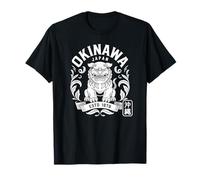 Okinawa Japón Guardian Shisa Lion Retro Hanko Kanji Souvenir Camiseta