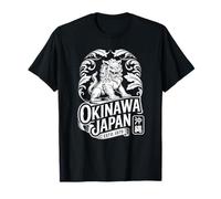 Okinawa Japón Guardian Shisa Lion Retro Hanko Kanji Souvenir Camiseta