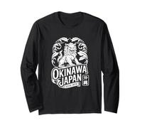 Okinawa Japón Guardian Shisa Lion Retro Hanko Kanji Souvenir Manga Larga