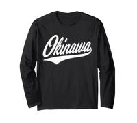 Okinawa JAPÓN Varsity GUIÓN Retro Vintage Deportivo Estilo Manga Larga