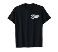 Okinawa Japón Varsity Script Retro Vintage Estilo Deportivo Camiseta gráfica económica, Hombre, Negro, L
