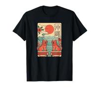 Okinawa Japón Vintage Japonés Shisa Lion Retro Kanji Diseño Camiseta
