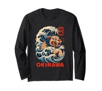 Okinawa Shisa japonés Kanji Lion Retro Anime Japón Souvenir Manga Larga